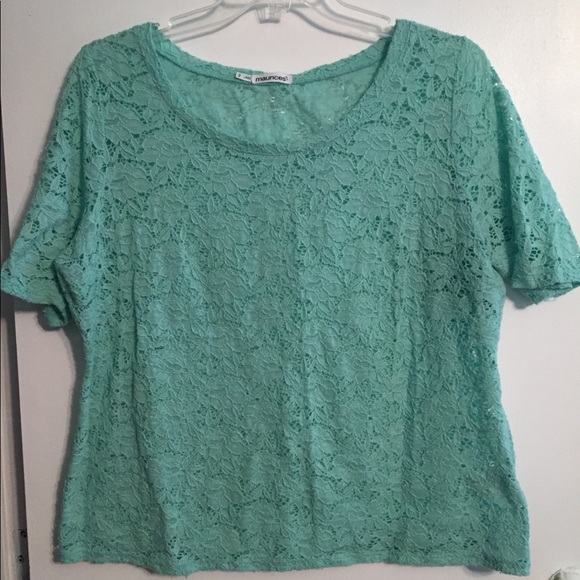 mint green lace top